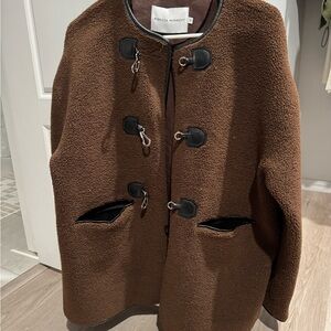 Rebecca Minkoff Brown Wool Jacket with Black Trim